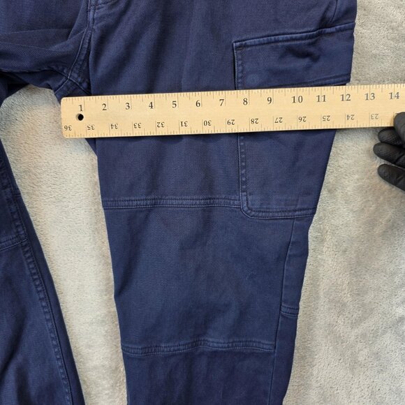 Armani Exchange Pants Mens 36 Navy Cargo Jogger Stretch Elastic Cuffs Pockets - Picture 6 of 10